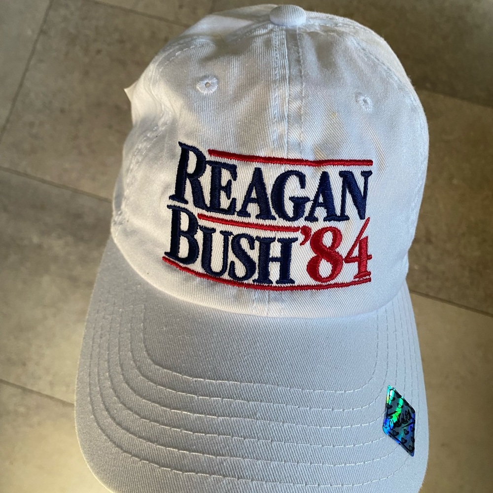 White Cap with Reagan Bush '84 Embroidery